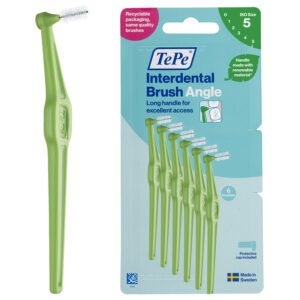 TEPE ANGLE INTERDENTAL BRUSHES GREEN 0.8mm 6pcs / 12 Packs