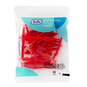 TEPE ANGLE INTERDENTAL BRUSHES RED 0.5mm 'PROFESSIONAL PACK' 25PCS