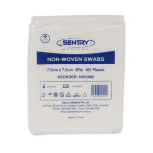 Sentry Non-Woven Gauze Swabs 7.5 x 7.5cm (100pk - Box of 6pk)